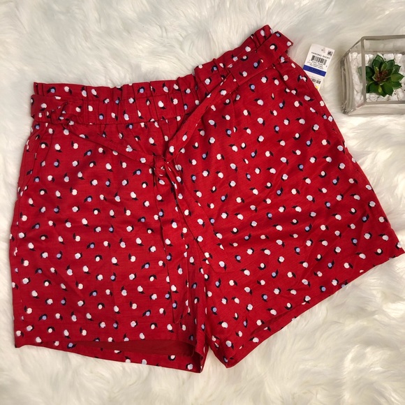 Maison Jules Pants - Maison Jules New Shorts Peach print red Sz XL